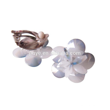 Fashion Handmade French Flower Clip On Statement Earrings For Party Jewelry